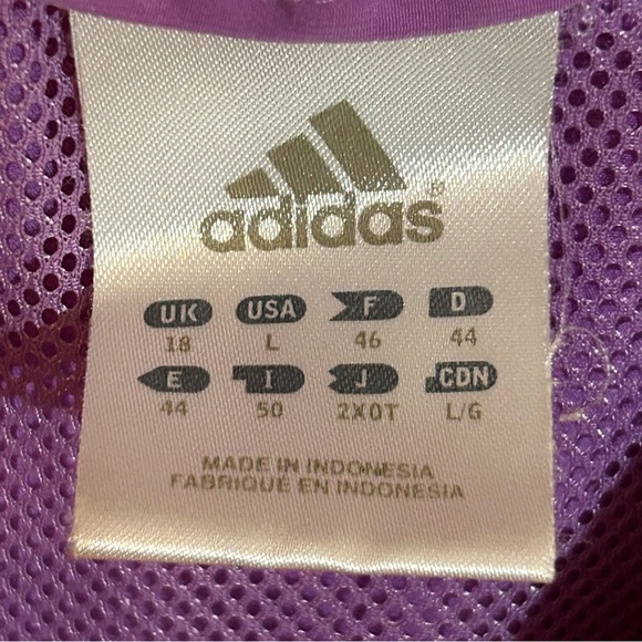 Adidas Lavender Windbreaker Jacket L - Picture 5 of 8